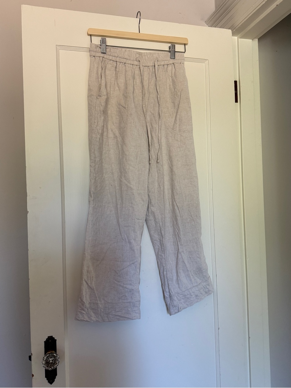 Banana Republic Beige Linen Drawstring Chinos